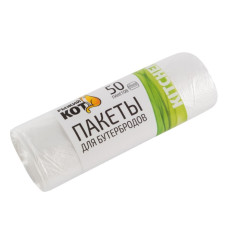 Пакеты для бутербродов 32*25см (50шт./рул.), прозрачные, 5,7мкм Рыжий кот 10/120