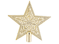 Верхушка на елку "Звезда ажурная", материал: пластмасса,15*15см, цвет: золотой Мин. партия -3 шт