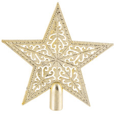 Верхушка на елку "Звезда ажурная", материал: пластмасса,15*15см, цвет: золотой Мин. партия -3 шт
