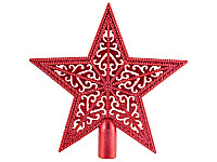 Верхушка на елку "Звезда ажурная", материал: пластмасса, размер: 15*15см, цвет: красный