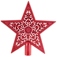 Верхушка на елку "Звезда ажурная", материал: пластмасса, 15*15см, цвет: красный Мин. партия- 3шт Верхушка на елку "Звезда ажурная", материал: пластмасса, 15*15см, цвет: красный Мин. партия- 3шт