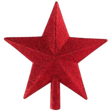 Верхушка на елку "Звезда" SYSDX-351901, пластмасса, бумага, высота 19см Мин. партия - 2шт