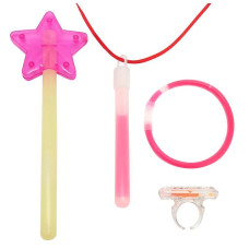 Набор светящийся "Волшебство" разноцветный, пласт., флуор. ж., комп:3 палочки, 1 звезда, кольц Набор светящийся "Волшебство" разноцветный, пласт., флуор. ж., комп:3 палочки, 1 звезда, кольц