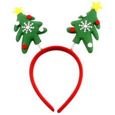 Ободок новогодний "Елочки" SY18ZR-001, мат: пластмасса, полиэстер, металл, размер: 27*20см