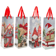 Пакет подарочный для бутылки "Новогоднее чудо", размер: 12x9x35 см Пакет подарочный для бутылки "Новогоднее чудо", размер: 12x9x35 см