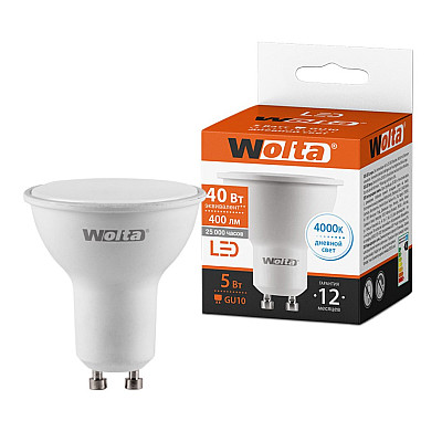 WOLTA Лампа светодиодная LED5-PAR16-4000K-GU10 1/50