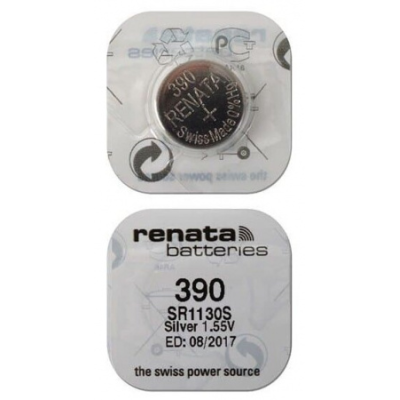 Батарейка Renata  SR390/SR1130SW BL-1 1.55V, 10mAh, 5.8x1.6mm (10/100)