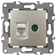 Розетка комбинированная RJ45+TV, IP20, Эра12, 12-3110-04 ЭРА шампань 10/100 ЦЕНА▼