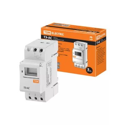 Таймер электронный ТЭ-АС-1мин/24ч-8on/off-16А-DIN (астрономический) TDM Таймер электронный ТЭ-АС-1мин/24ч-8on/off-16А-DIN (астрономический) TDM