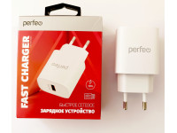 Сетевое зарядное устройство PERFEO с разъемом USB, QC3.0, 18W, белый