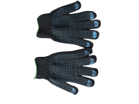 Перчатки Х/Б 7,5кл 7-нитка  С ПВХ "ЧЕРНАЯ"