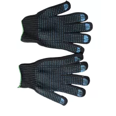 Перчатки Х/Б 7,5кл 7-нитка  С ПВХ "ЧЕРНАЯ" /мин.пар.5шт