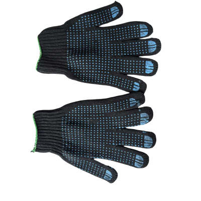 Перчатки Х/Б 7,5кл 7-нитка  С ПВХ "ЧЕРНАЯ"