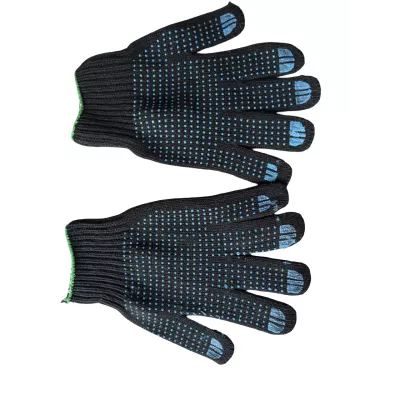 Перчатки Х/Б 7,5кл 7-нитка  С ПВХ "ЧЕРНАЯ" /мин.пар.5шт