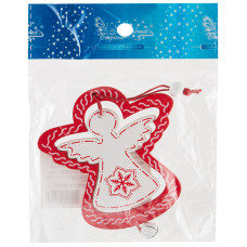 Украшение подвесное "Ангел" материал: дерево, пеньковая веревка, металл размер: 9*11см/25