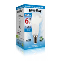 Smartbuy Лампа светодиодная LED R50 6Вт 6000К Е14 1/100