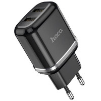Сетевое зарядное устройство hoco N4 2USB порта черный 1/12/12