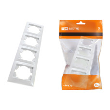 Рамка TDM 4-х постовая, вертикальная, белая "Лама" ЦЕНА ▼ Рамка TDM 4-х постовая, вертикальная, белая "Лама" ЦЕНА ▼