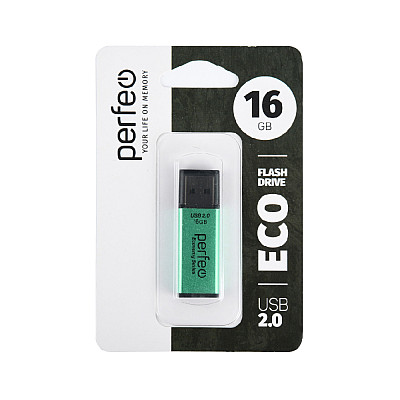 Perfeo USB флэш-диск 16GB E03 Green economy series
