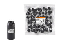 Патрон Е14 подвесной, термостойкий пластик, черный, TDM