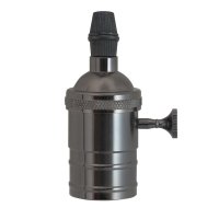 Патрон подвесной Е27 с выключателем, металлический "Лофт", черный TDM