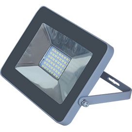 Прожектор светодиодный Ecola LED10,0W 220V 4200K IP65 тонкий Серебристо-серый 115x80x14
