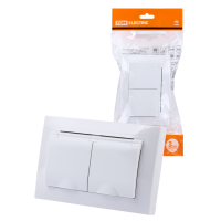 Розетка двойная 2П+З с защ. шт. и крышкой 16А 250В IP44 белая "Таймыр" TDM Розетка двойная 2П+З с защ. шт. и крышкой 16А 250В IP44 белая "Таймыр" TDM