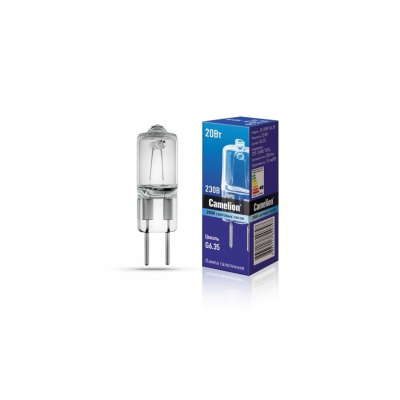 Camelion Лампа галогенная JD 20W G6.35  220V (без рефлектора, 2000 часов) 3/100/1000