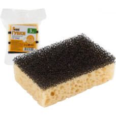 Губка для антипригарных поверхностей "FIX FORM" (60х93х30 мм) (3 шт) Рыжий кот 3/40