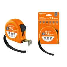 Рулетка, длина 7.5 м, стальная лента, ширина 25 мм, пластиковый корпус, "Гранит" TDM 6/48