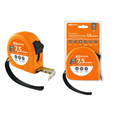 Рулетка, длина 7.5 м, стальная лента, ширина 25 мм, прорезиненное покрытие, магнит, "Рубин" TDM 6/48