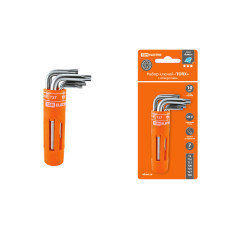 Набор ключей "TORX" с отверстием 7 шт: T9-T30(круглый держатель в блист),CR-V сталь"Алмаз"TDM 8/144