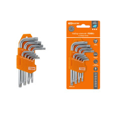 Набор ключей "TORX" с отверстием 9 шт: Т10-Т50 (держатель в блистере), CR-V сталь "Алмаз" TDM 8/40 Набор ключей "TORX" с отверстием 9 шт: Т10-Т50 (держатель в блистере), CR-V сталь "Алмаз" TDM 8/40