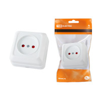 Розетка TDM открытой установки, с з/ш 2П IP20 10А, белый "Ладога" 10/200 Розетка TDM открытой установки, с з/ш 2П IP20 10А, белый "Ладога" 10/200