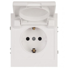 Розетка ЭРА Arktik 16-2103-01 с заземлением 2P+E Schuko со шторками с крышкой 16А-250В белый