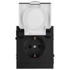 Розетка ЭРА Arktik 16-2103-05 с заземлением 2P+E Schuko со шторками с крышкой 16А-250В антрацит Розетка ЭРА Arktik 16-2103-05 с заземлением 2P+E Schuko со шторками с крышкой 16А-250В антрацит