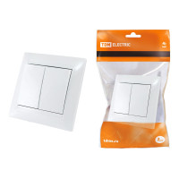 Выключатель TDM 2 кл. 10А белый «Лама» Выключатель TDM 2 кл. 10А белый «Лама»