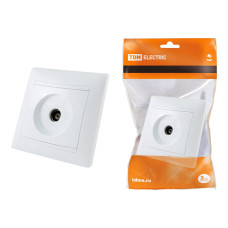 Розетка TDM телевизионная простая (0-2400МГц, "мама") белая "Лама" ЦЕНА▼