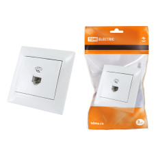 Розетка TDM телефонная RJ11 белая "Лама" ЦЕНА ▼