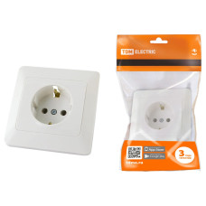 Розетка 2П+З 16А 250В белая "Ильмень" TDM /мин.пар.2шт