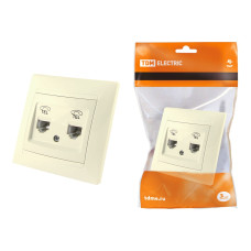 Розетка TDM двойная телефонная RJ11, сл. кость "Лама" 10/120 ЦЕНА ▼