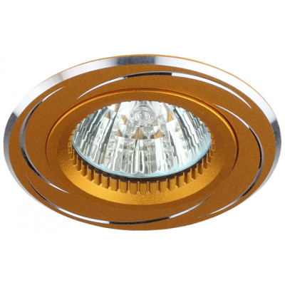 Точечный светильник ЭРА KL34 AL/GD MR16,12V, 50W, d80 мм алюминиевый, золото/хром 10/50/2250