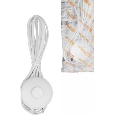 Шнур для БРА с ножным выключателем ШВВП-ВП 2х0,5 мм2 3,5 м 600 Вт белый TDM