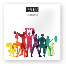 Весы напольные электронные "Фитнес", стекло, деление 0,01 кг, макс. 180 кг, 28х28 см, TDM 1/10