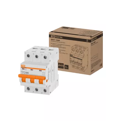 Авт. выкл. TDM ВА47-100 3Р 100А 10кА х-ка С