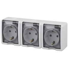 Розетка 3х2P+E IP54, 16A-250В, ОУ, Эра Эксперт, 11-2405-01 ЭРА белый 5/50 Розетка 3х2P+E IP54, 16A-250В, ОУ, Эра Эксперт, 11-2405-01 ЭРА белый 5/50
