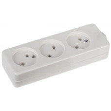 Колодка розеточная 3 гнезда K-3, без зазeмл ЭРА /10/40/1920