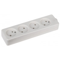 Колодка розеточная 4 гнезда K-4, без зазeмл ЭРА /10/40/1600