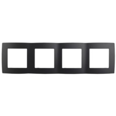 Рамка на 4 поста, Эра12, 12-5004-05 ЭРА антрацит 10/100 Рамка на 4 поста, Эра12, 12-5004-05 ЭРА антрацит 10/100