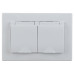 Розетка 2х2P+E Schuko с крышкой шторками, 1-210-01  Intro 16А-250В, Plano СУ, белый 10/200